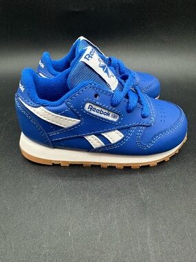 NWOT Reebok Classic Leather Baby and Toddler Shoes Sneakers Blue Sz 5